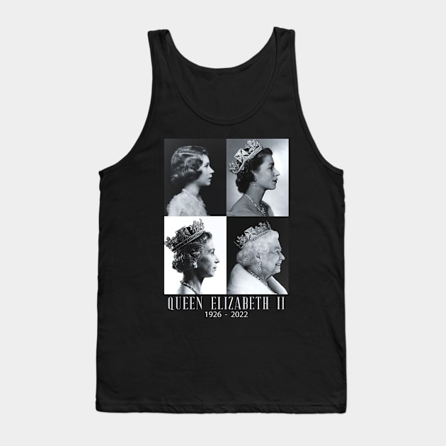 Rip Queen Elizabeth II God Bless the beautiful Queen 1926-2022 Tank Top by myartworkdiary